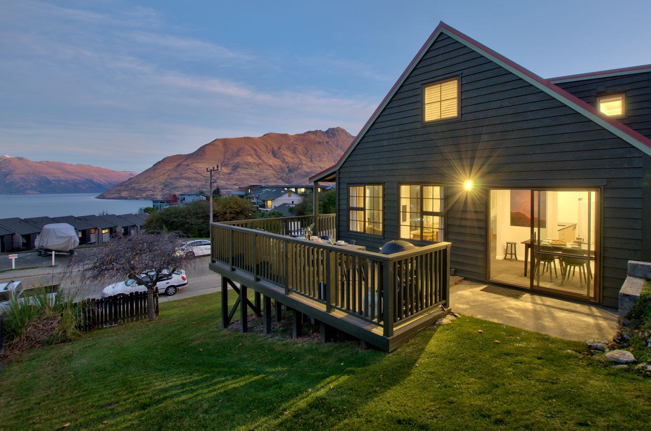 Evening views of the house