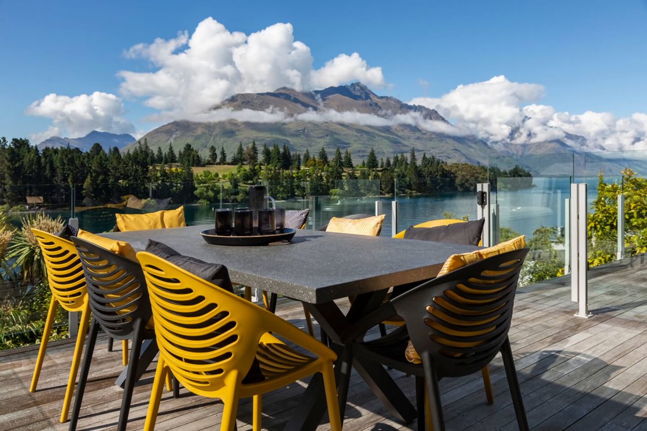 Outdoor dining with spectacular views