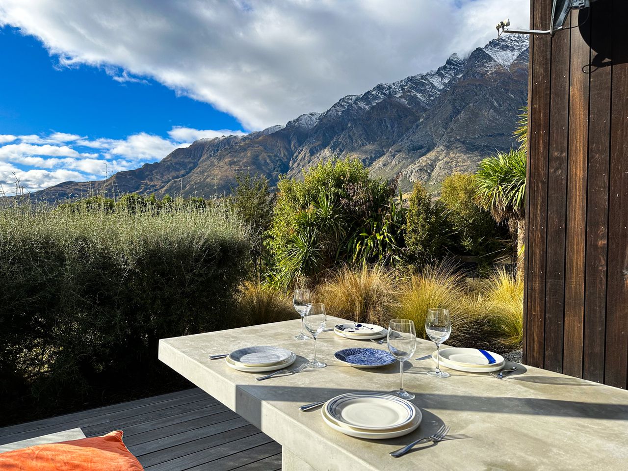 Outdoor dining with a view