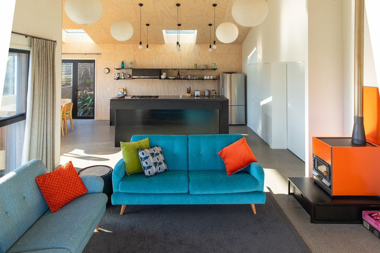 Living room looking back towards kitchen