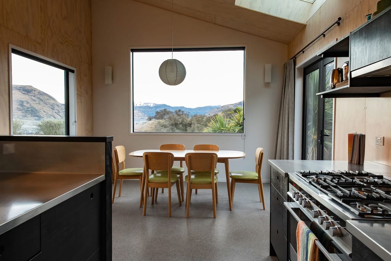 Looking from the kitchen to the dining area