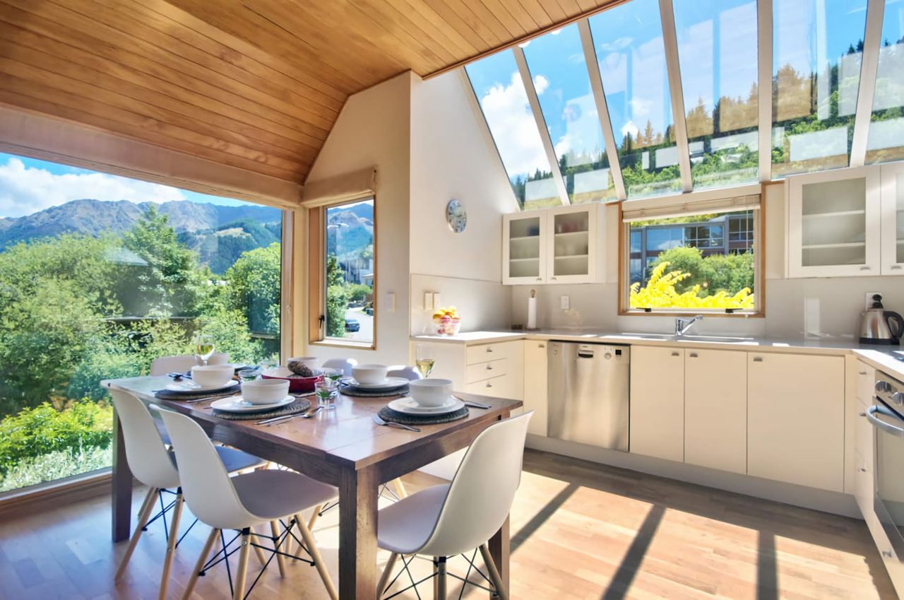 Kitchen and dining area with fantastic views