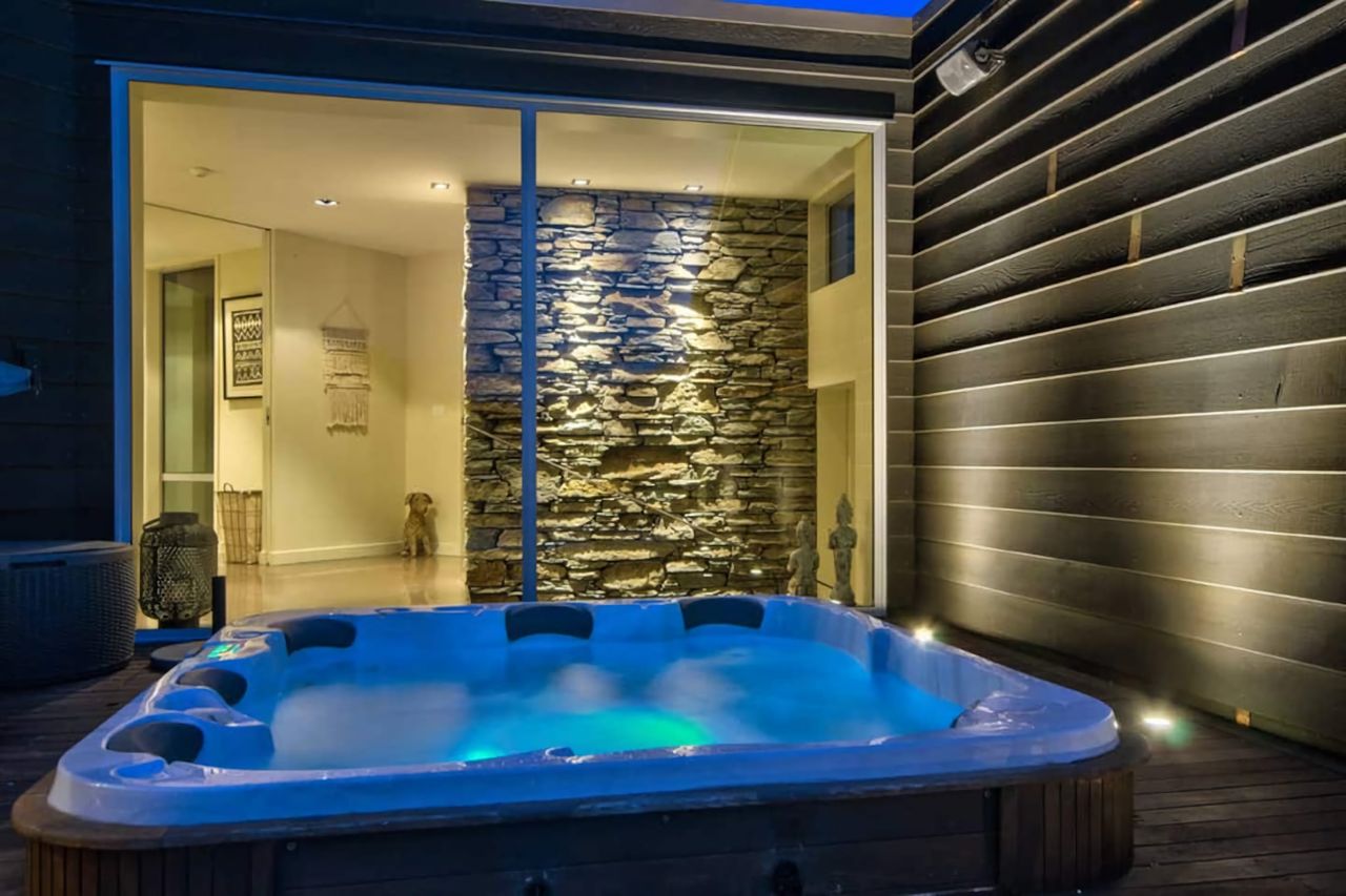 The lighting in the spa adds to the relaxing atmosphere