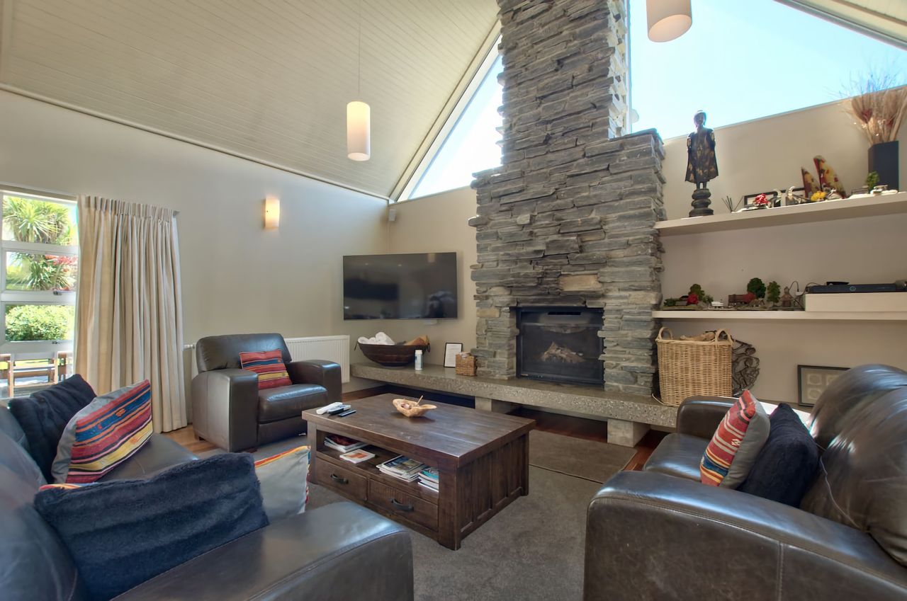 Warm and cosy lounge with wood fire