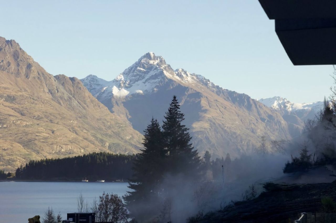 View from patio to the right looking down to Cecil Peak
