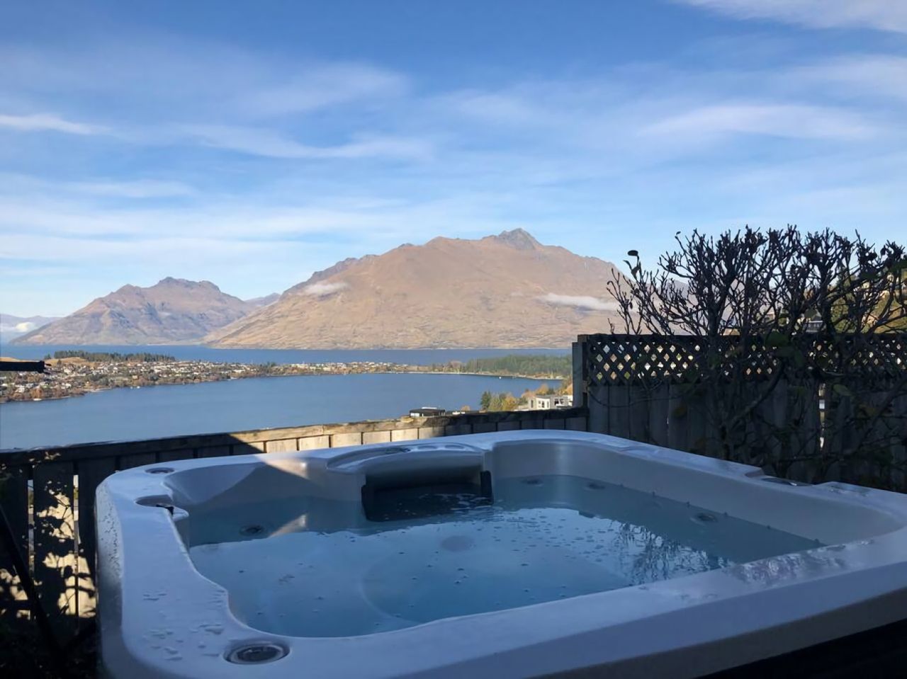 Spa with Views towards Cecil Peak