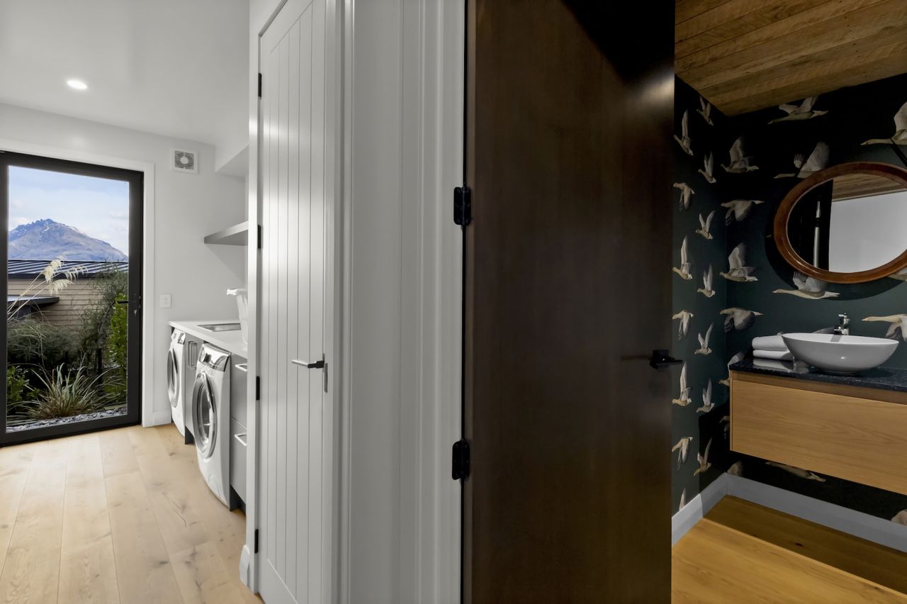 Laundry and guest powder room