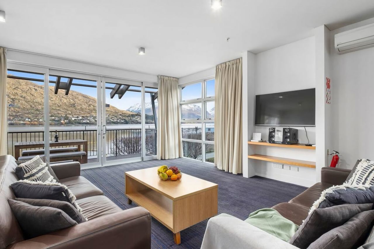 Living with deck and views