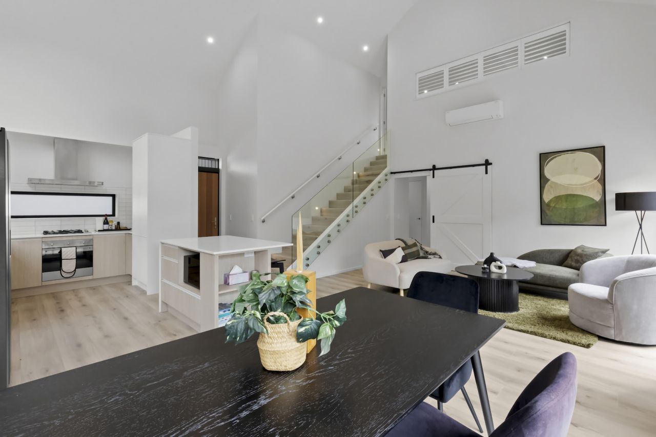 Open plan kitchen and dining area