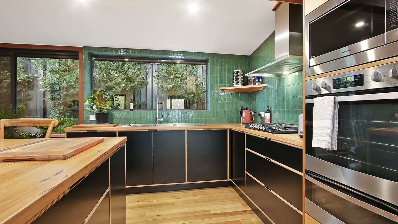Kitchen with great appliances and a wonderful outlook