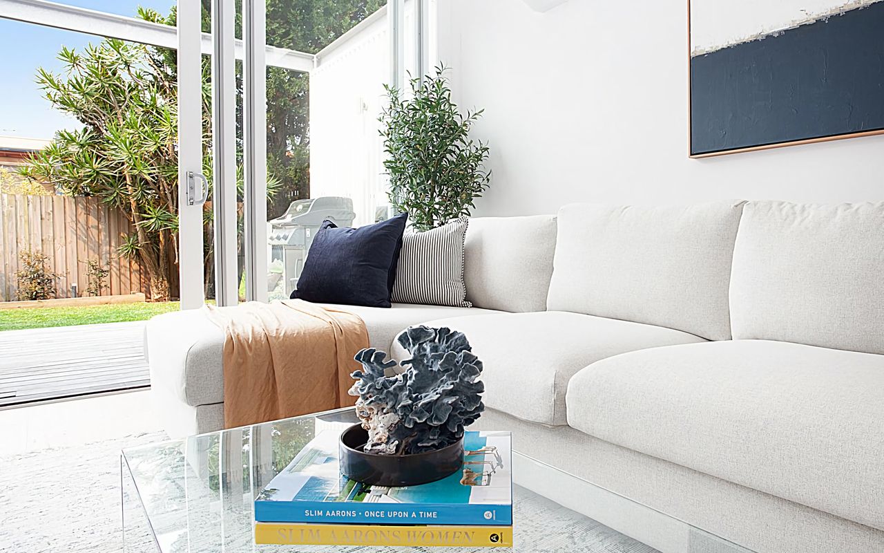 Enjoy a cup of coffee in the comfort of the living room