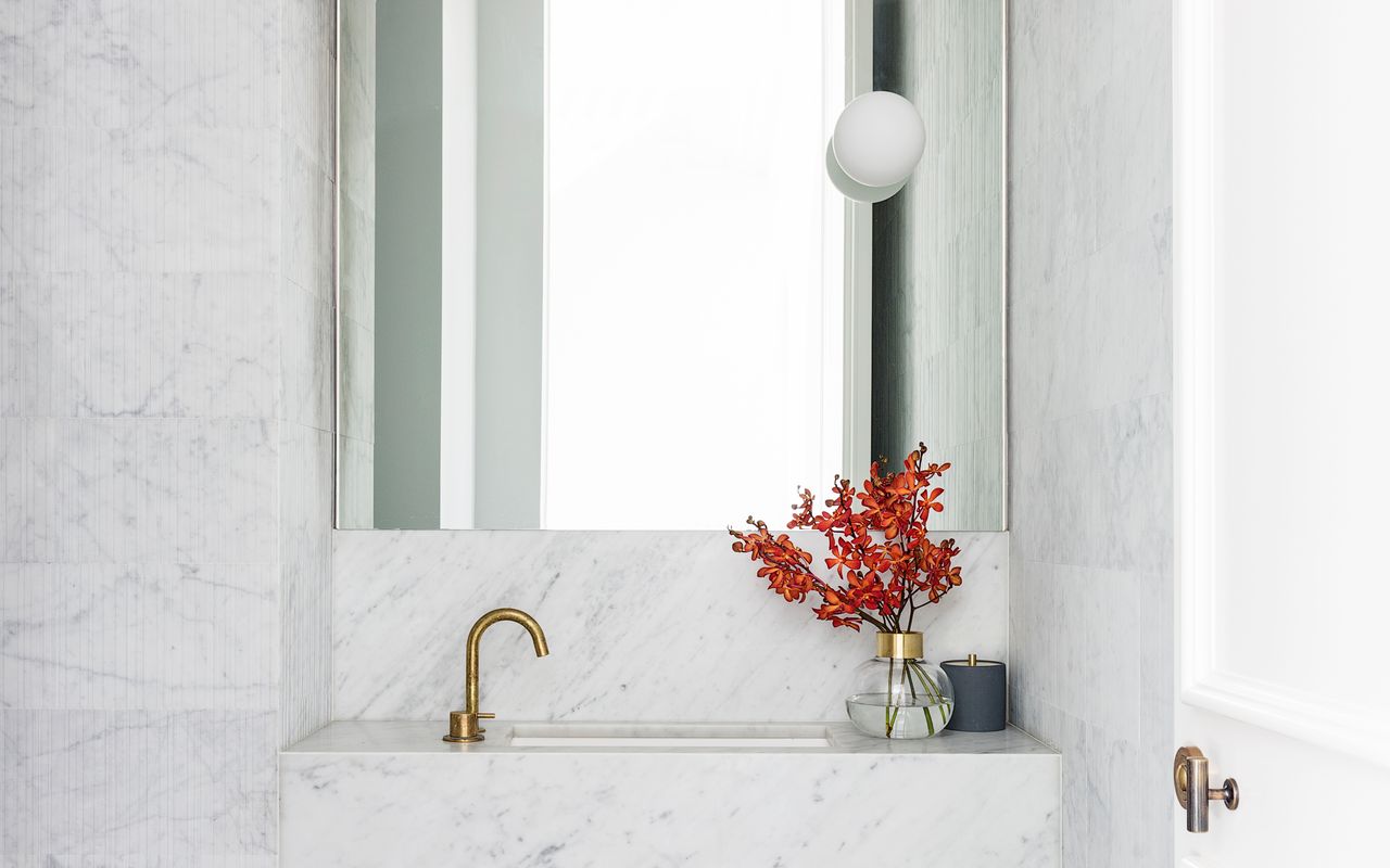 Elegant design and modern amenities await in our bathroom.