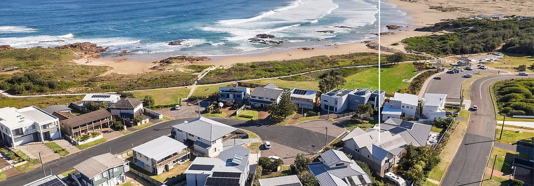 Birubi Point House, 56 Ocean Ave – stunning water views, ducted air con
