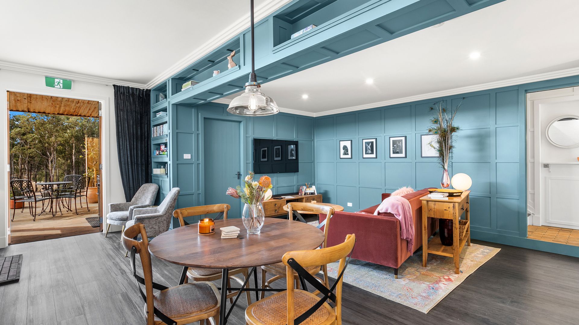 Luxe loungeroom and combined dining area.