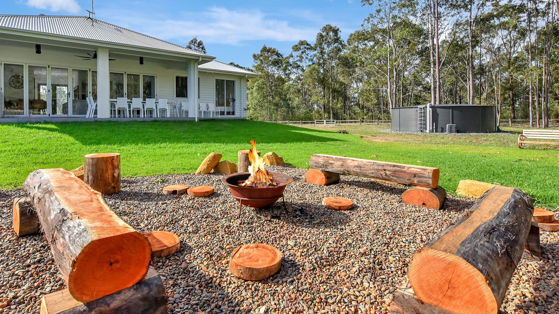 Share stories around the fire pit under a canopy of stars