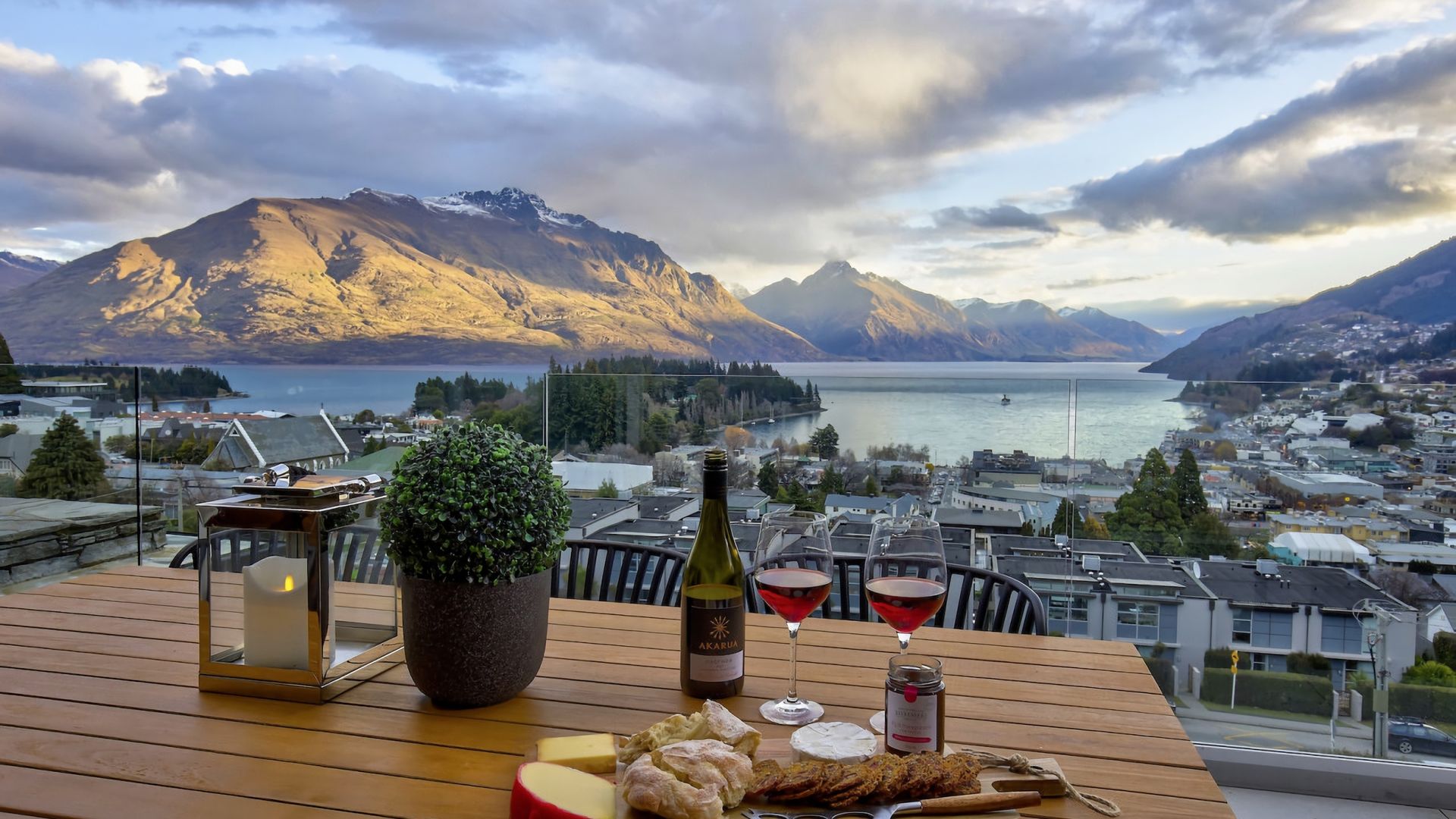Stunning views from the balcony overlooking Queenstown Bay