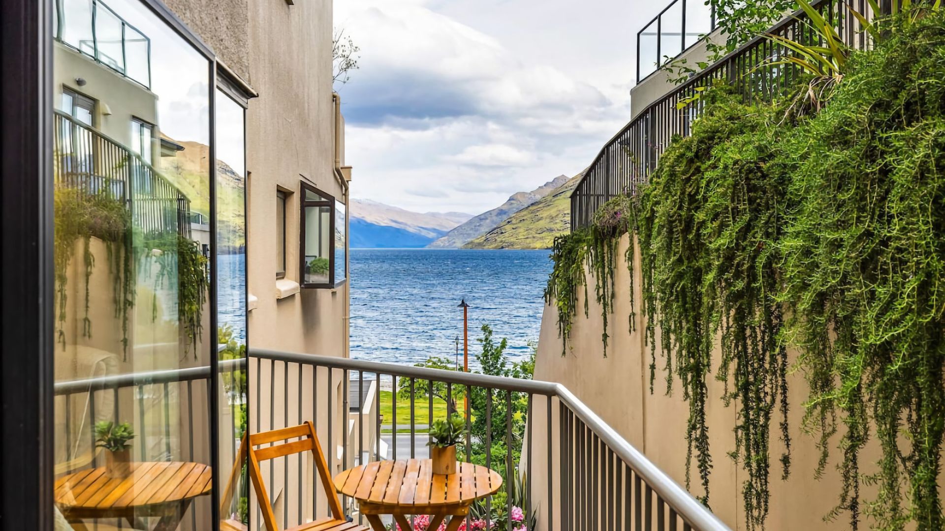 View from deck with Weber BBQ