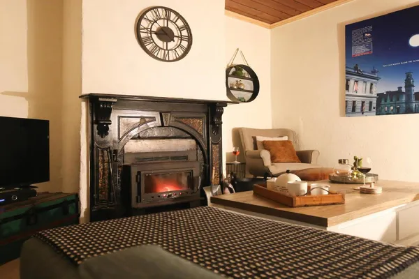Lounge room with fireplace
