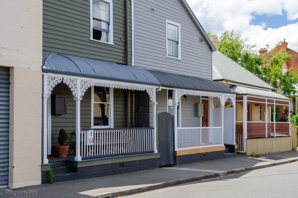 House facade (grey half of the building)