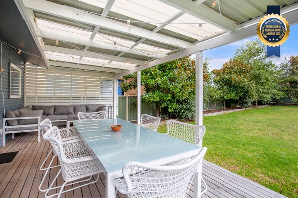 Fantastic deck with outdoor lounge and dining overlooking fully fenced pet friendly garden