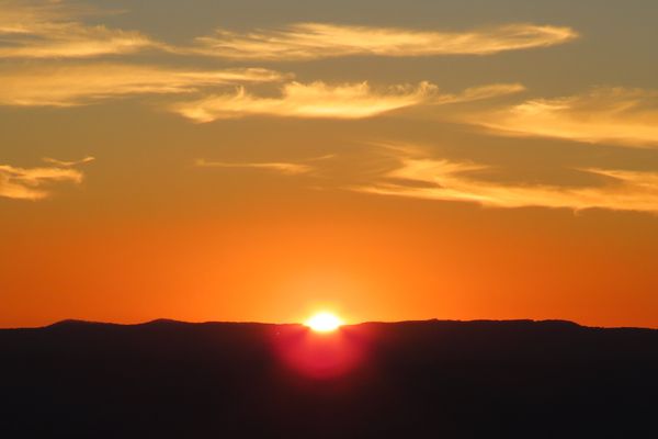 Sunset view from Currawong Cottage