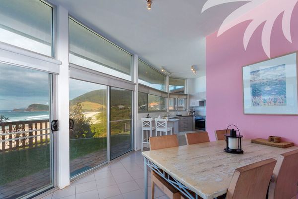 Dining Room/Kitchen with view of Blueys Beach towards Seal Rocks