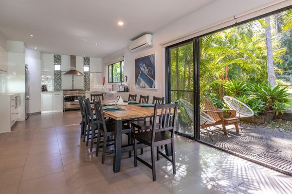 Dining Area with Glass Doors to Patio