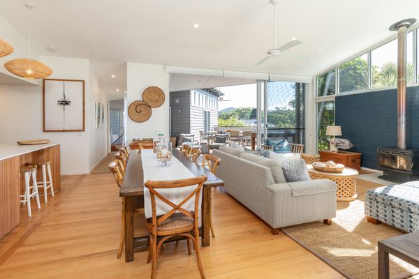 Living, dining, kitchen