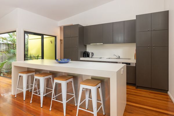 Kitchen with Island and Stools