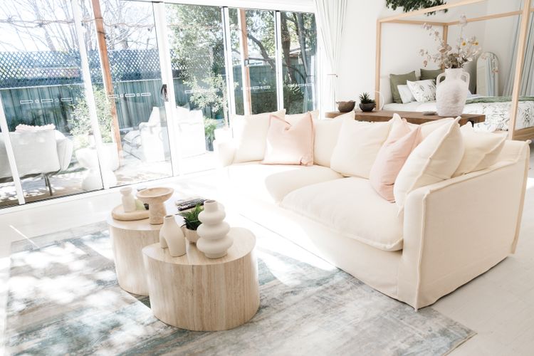 Lounge bathed in natural light