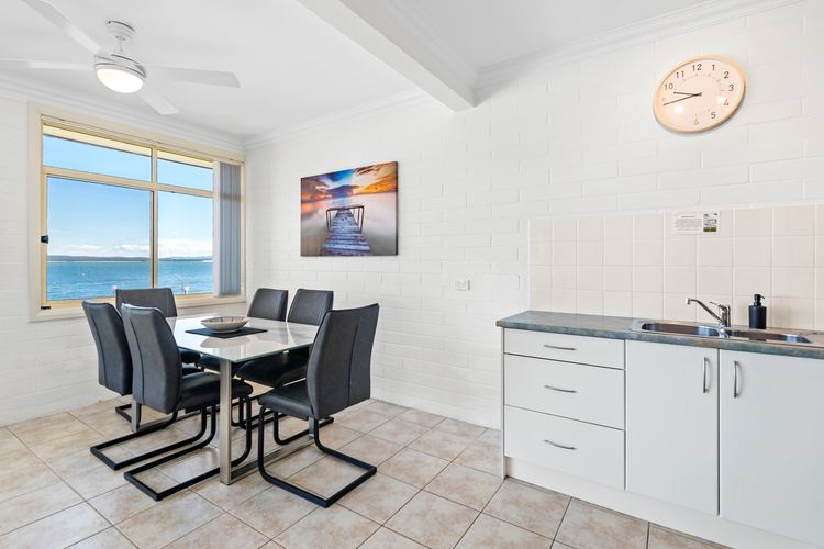 6 seater dinning table with a great beach view