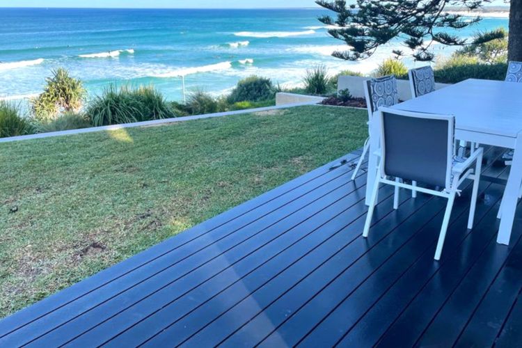 Beachfront courtyard