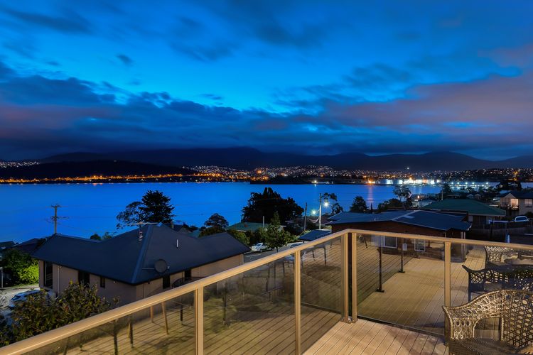 Deep Blue Wow views over river city mountain