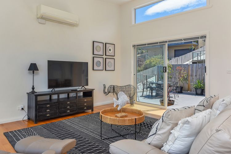 Deep Blue Wow views over river city mountain