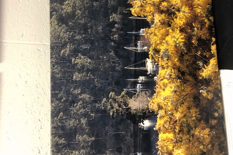 Deep Blue Wow views over river city mountain