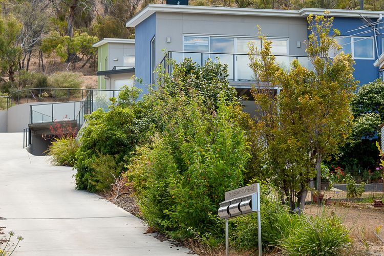 Deep Blue Wow views over river city mountain