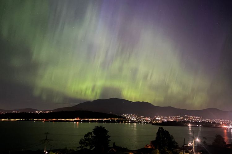 Deep Blue Wow views over river city mountain