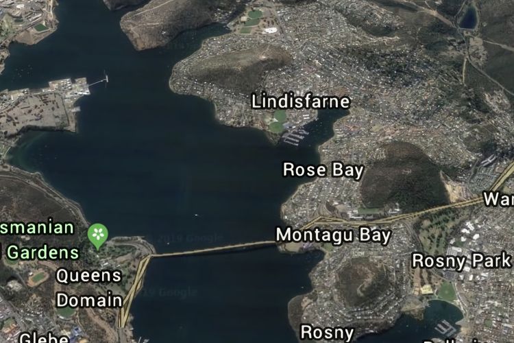 Deep Blue Wow views over river city mountain