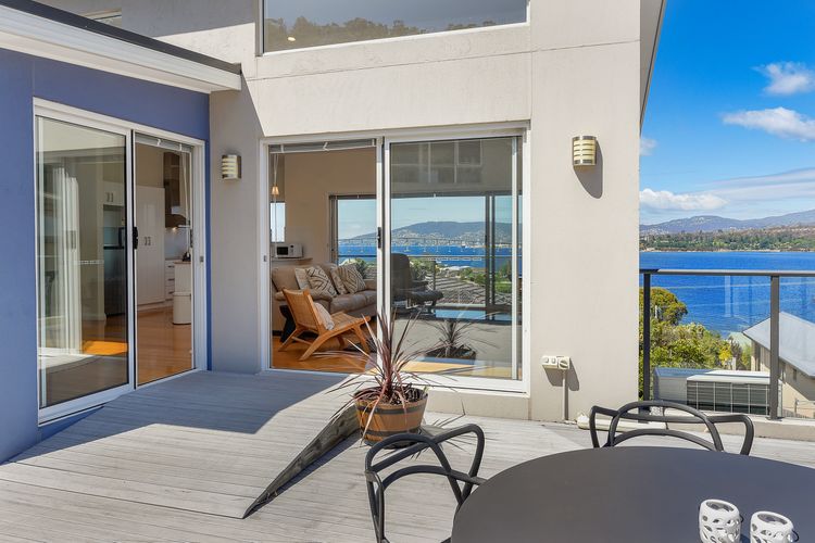 Deep Blue Wow views over river city mountain