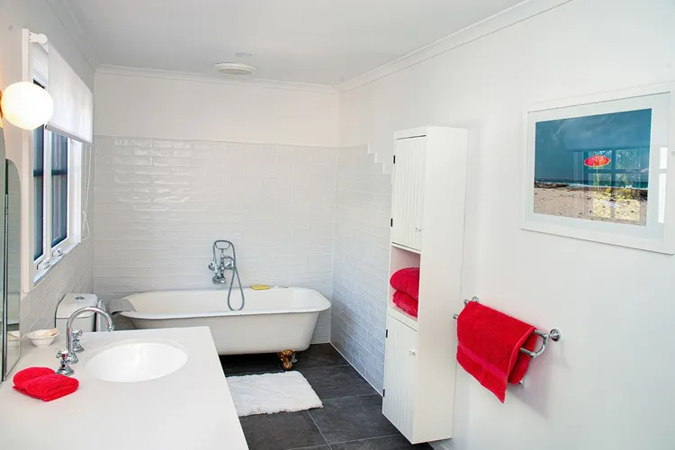 New bathroom with ocean views