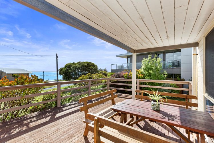 Expansive deck with sweeping ocean views