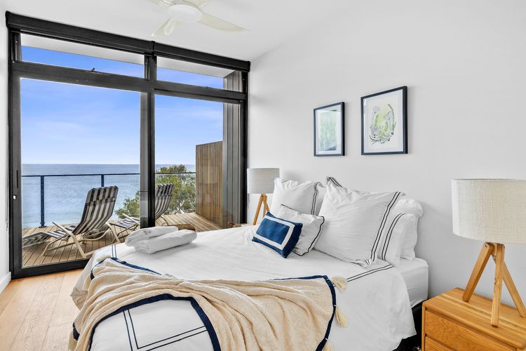 Cozy bedroom with sea views