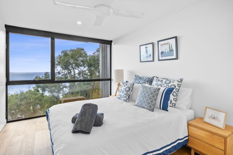 Cozy bedroom with sea views