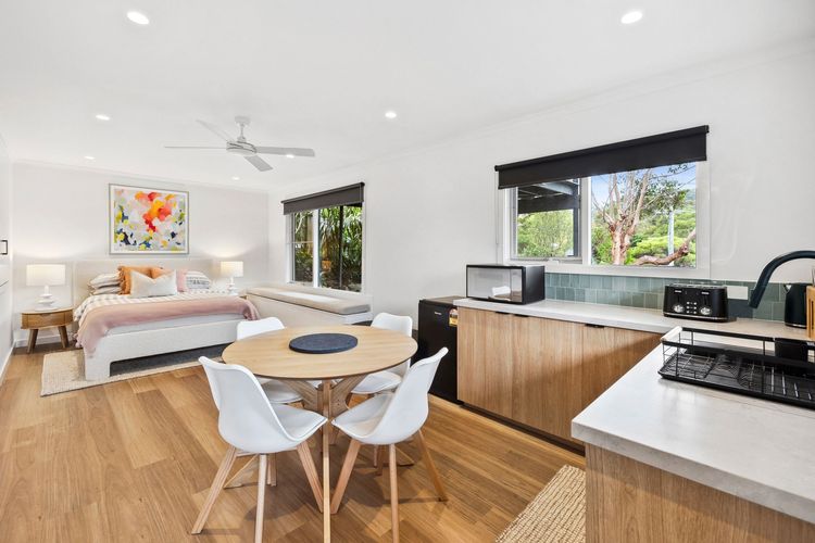 Bedroom with kitchenette