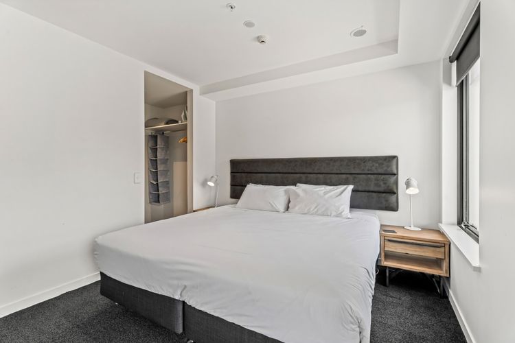 Bedroom 1 has a large comfy bed and private ensuite with toilet and shower - and views to the mountains out the window