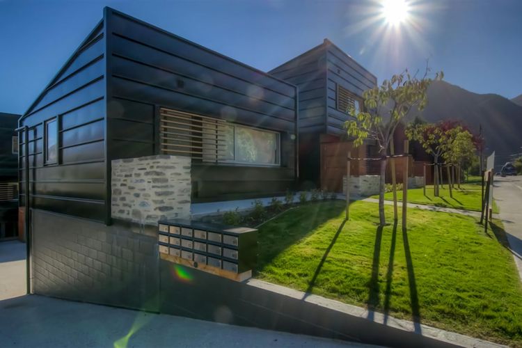 Complex exterior at dusk