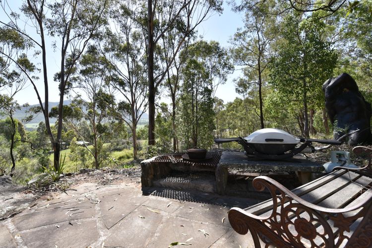Outdoor BBQ area overlooking the Hunter