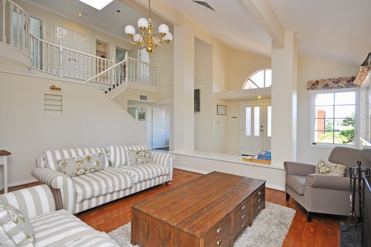 Countryside lounge room with fireplace