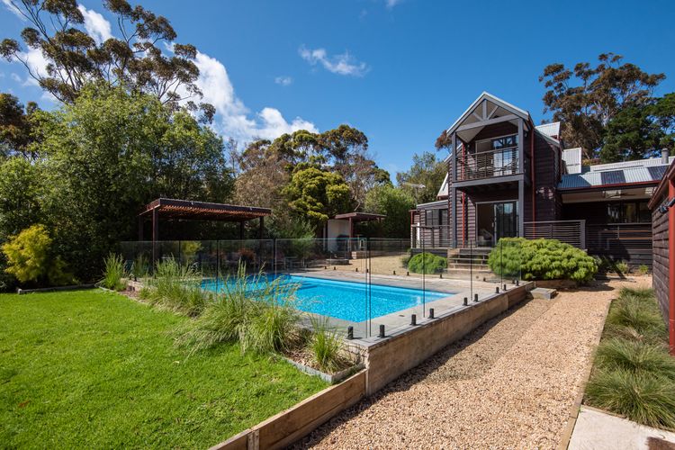 Back Garden with Pool and view to House
