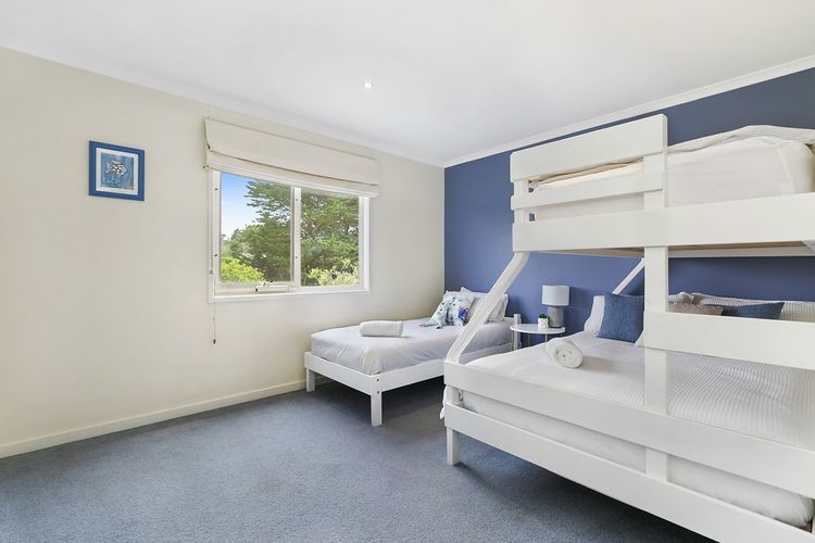 Bunkroom - upstairs. Double bunk, single above and single bed